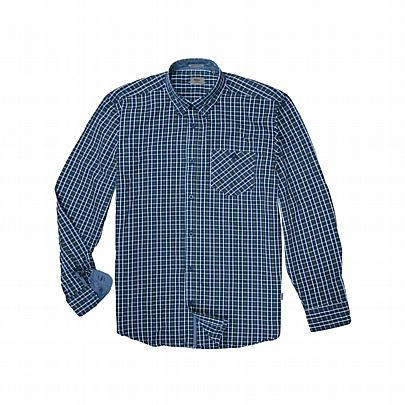 Καρό μακρυμάνικο πουκάμισο αποχρώσεις μπλε-κυπαρισσί