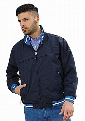 Μπουφάν με ελαστική μέση σε μπλε σκούρο χρώμα Μπουφάν με ελαστική μέση σε μπλε σκούρο χρώμα