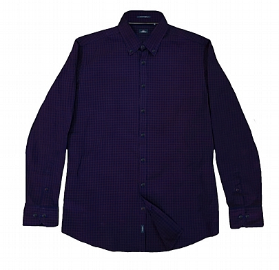 Καρό μακρυμάνικο πουκάμισο Regular Fit σε αποχρώσεις μπλε-κόκκινο