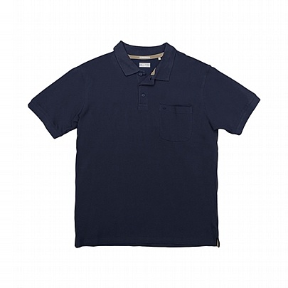 Ανδρικό Τ-Shirt πόλο πικέ με τσέπη σε μπλε χρώμα