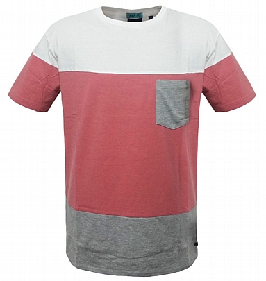 Aνδρικό μπλουζάκι T-Shirt με τσέπη σε λευκό-ροζ