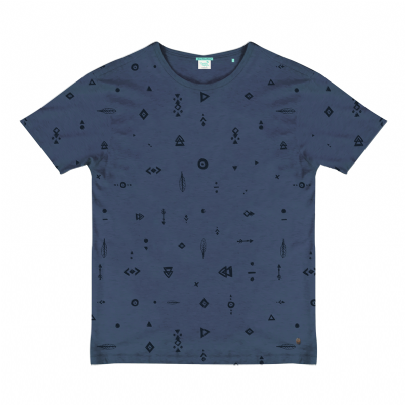 T-Shirt all over print σε μπλε indigo χρώμα