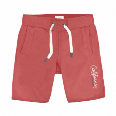 Mακό βερμούδα terry fleece σε κοραλί χρώμα