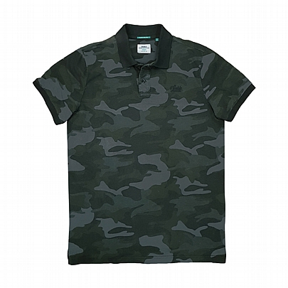 Πόλο πικέ μπλούζα σε camouflage γκρι χρώμα