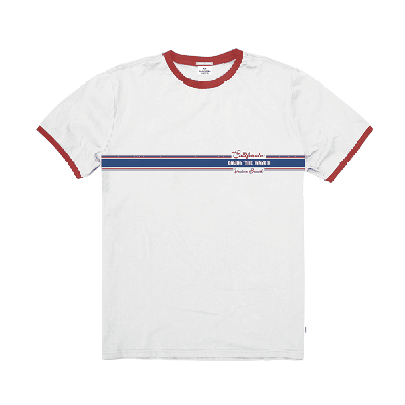 Ανδρικό t-Shirt μπλούζα με ρέλι ,σε υπόλευκο 