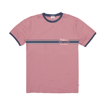  Ανδρικό t-Shirt μπλούζα με ρέλι ,σε ροζ χρώμα