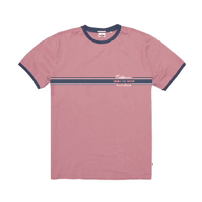  Ανδρικό t-Shirt μπλούζα με ρέλι ,σε ροζ χρώμα