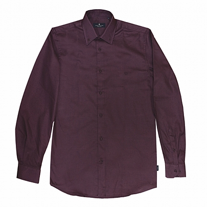 Μακρυμάνικο πουκάμισο με λεπτό σχέδιο σε μπορντό χρώμα