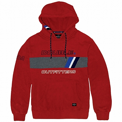Aνδρική μπλούζα φούτερ με κουκούλα Stripe & Graphic Print σε κόκκινο χρώμα Aνδρική μπλούζα φούτερ με κουκούλα Stripe & Graphic Print σε κόκκινο χρώμα