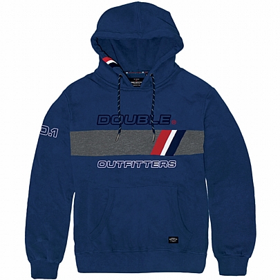 Aνδρική μπλούζα φούτερ με κουκούλα Stripe & Graphic Print σε μπλέ ρουά χρώμα Aνδρική μπλούζα φούτερ με κουκούλα Stripe & Graphic Print σε μπλέ ρουά χρώμα