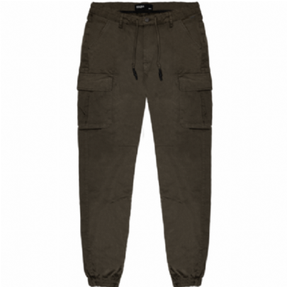 Ανδρικό παντελόνι Cargo με λάστιχο κάτω σε κάμελ χρώμα