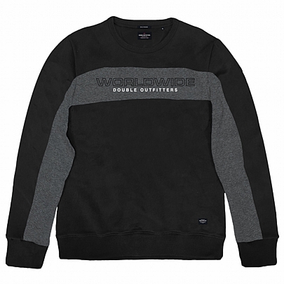 Ανδρική μπλούζα φούτερ με κέντημα σε μαύρο χρώμα Ανδρική μπλούζα φούτερ με κέντημα σε μαύρο χρώμα