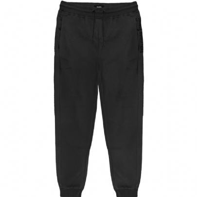 Ανδρικό παντελόνι φούτερ Terry Fleece σε μαύρο χρώμα