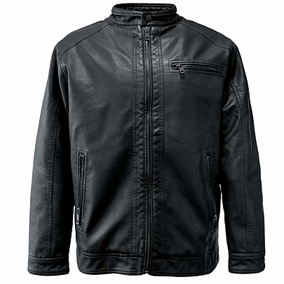 Ανδρικό jacket δερματίνη σε μαύρο χρώμα 
