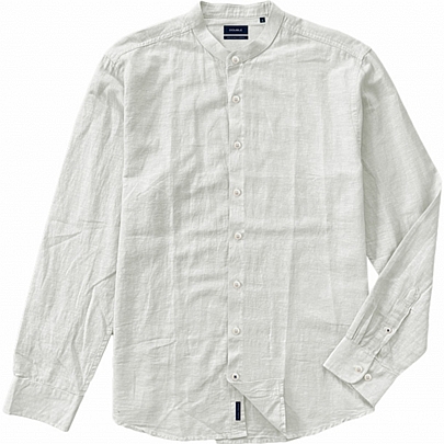 Λινό Μάο πουκάμισο σε λευκό χρώμα