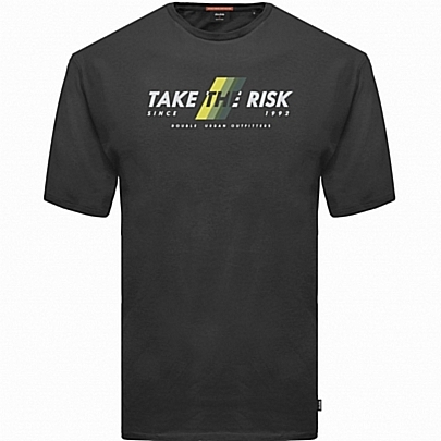 Ανδρικό T-shirt με στάμπα σε μαύρο χρώμα 