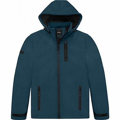 Ανδρικό μπουφάν neoprene σε πετρόλ χρώμα με κουκούλα