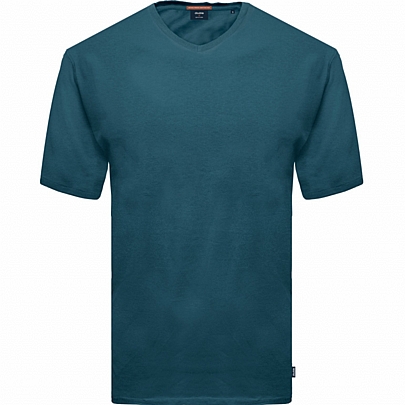 V-Neck T-Shirt σε πετρόλ