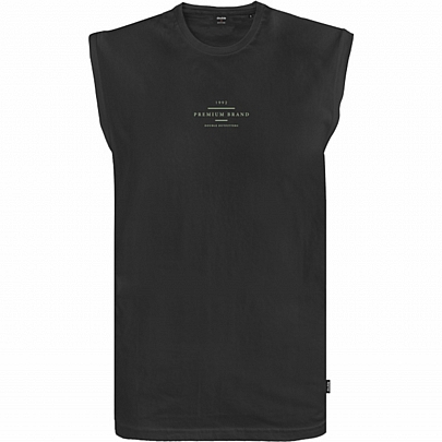 Αμάνικη μπλούζα με διακριτική στάμπα σε μαύρο