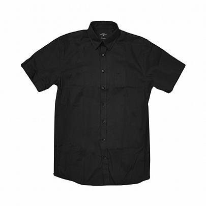 Κοντομάνικο πουκάμισο με τσέπη σε μαύρο