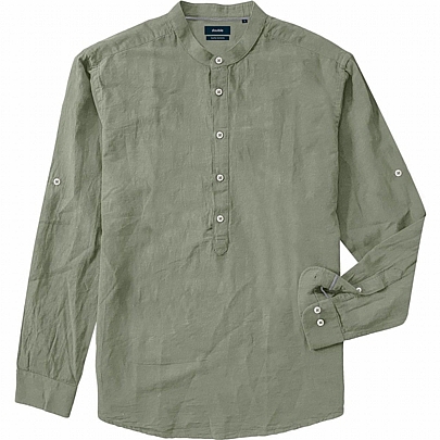 Λινή Μάο πουκαμίσα σε λαδί Λινή Μάο πουκαμίσα σε λαδί