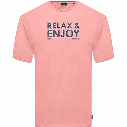 T-Shirt με στάμπα γράμματα σε deep ροζ