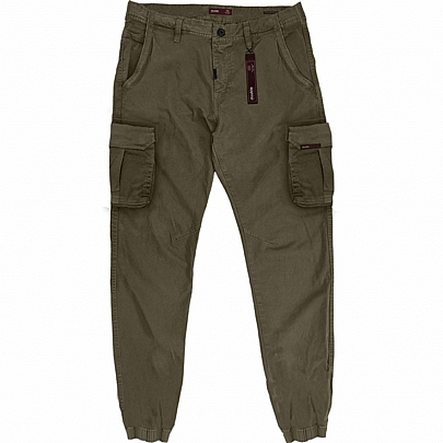 Chinos Cargo με λάστιχο στον αστράγαλο σε λαδί Chinos Cargo με λάστιχο στον αστράγαλο σε λαδί