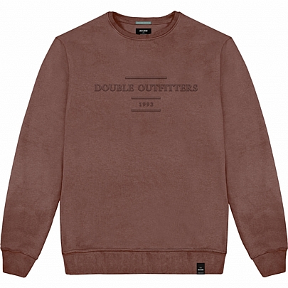 Ανδρικό φούτερ Terry Fleece με ανάγλυφο τύπωμα σε χρώμα rust