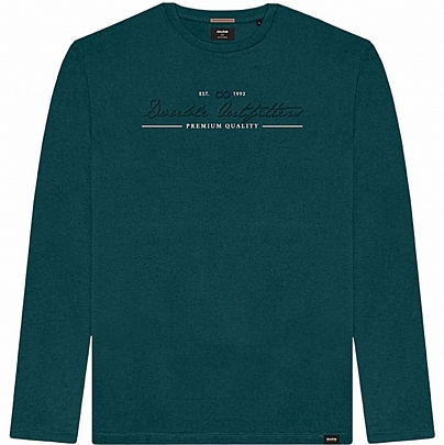 T-Shirt μακρυμάνικο με κέντημα σε σκούρο πράσινο