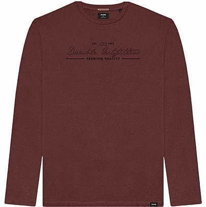T-Shirt μακρυμάνικο με κέντημα σε βουργουνδί