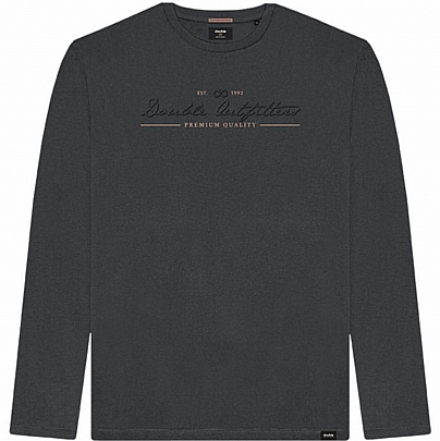 T-Shirt μακρυμάνικο με κέντημα σε ανθρακί