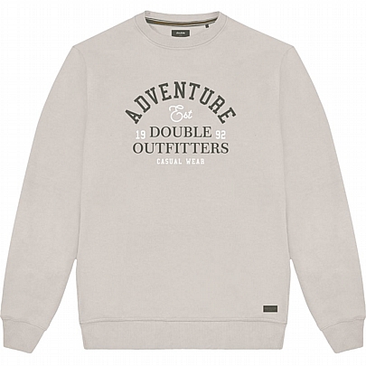 Μπλούζα φούτερ με λαιμοκοψη(brushed fleece) με στάμπα σε χρώμα Ice