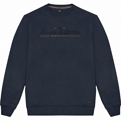 Round Neck Top (Brushed Fleece)με κέντημα στο στήθος σε μπλε σκούρο Round Neck Top (Brushed Fleece)με κέντημα στο στήθος σε μπλε σκούρο