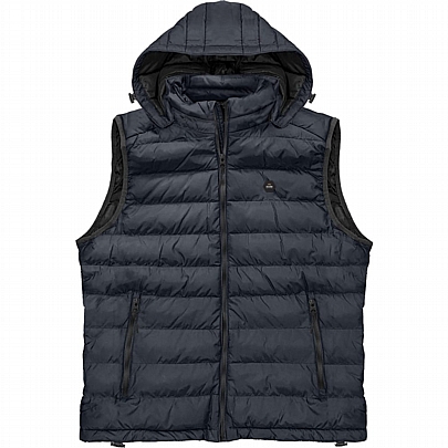 Αμάνικο μπουφάν με αποσπώμενη κουκούλα σε χρώμα μπλε σκούρο