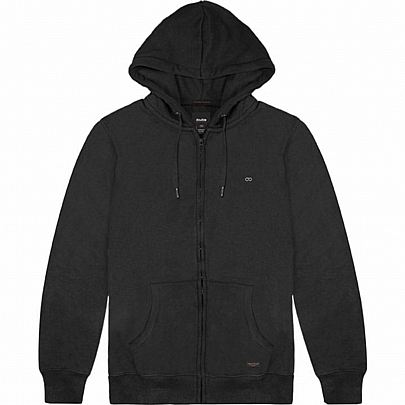 Hoodie Full Zip (Brushed Fleece) σε μαύρο
