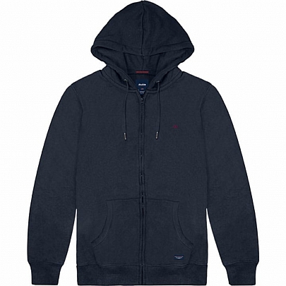 Hoodie Full Zip (Brushed Fleece) σε μπλε σκούρο