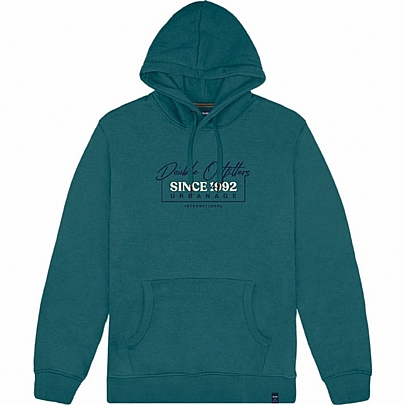 Hoodie With Graphic Print (Brushed Fleece)σε πετρόλ