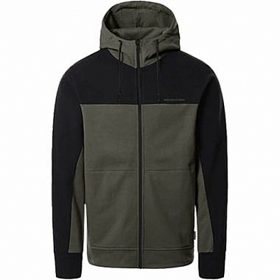 Hoodie Full Zip (Brushed Fleece) σε χακί