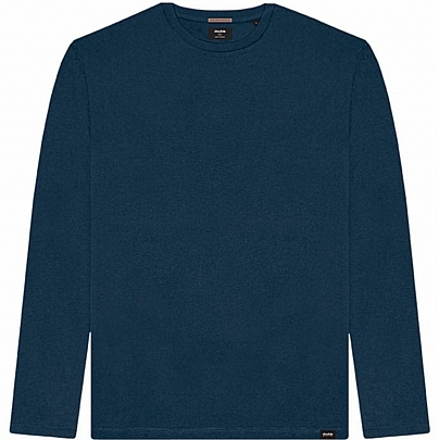 T-Shirt απλό μακρυμάνικο μονόχρωμο σε ίντιγκο μπλε