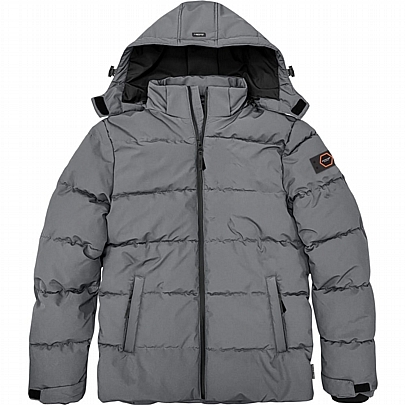 Padded Jacket με αποσπώμενη κουκούλα σε χρώμα γκρί