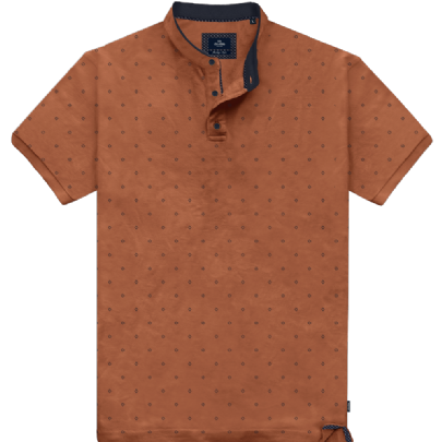 Polo Mao Collar Pique all over print amber