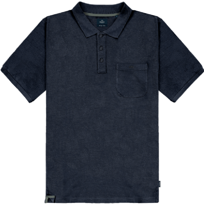 Polo pique με τσεπη navy