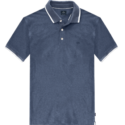 Polo pique melange σε μπλε indigo