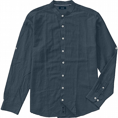 Μάο πουκάμισο λινό σε μπλε Μάο πουκάμισο λινό σε μπλε