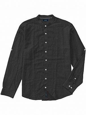 Μάο πουκάμισο λινό σε μαύρο Μάο πουκάμισο λινό σε μαύρο