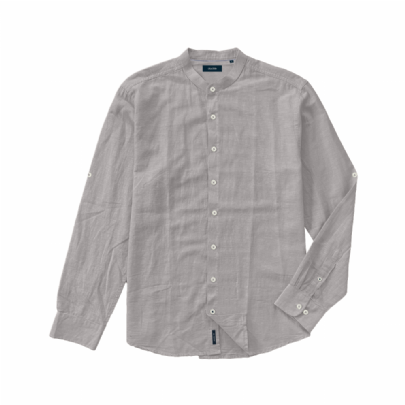 Μάο πουκάμισο λινό σε γκρι του πάγου Μάο πουκάμισο λινό σε γκρι του πάγου