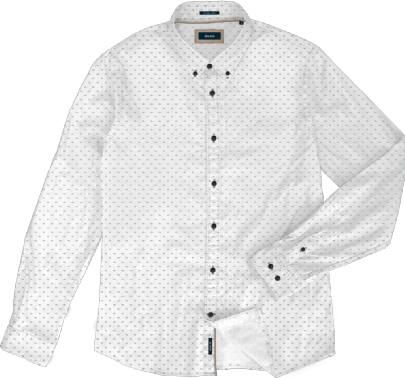 Ανδρικό πουκάμισο all over print σε χρώμα λευκό
