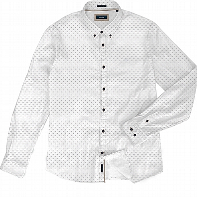 Ανδρικό πουκάμισο all over print σε χρώμα λευκό Ανδρικό πουκάμισο all over print σε χρώμα λευκό