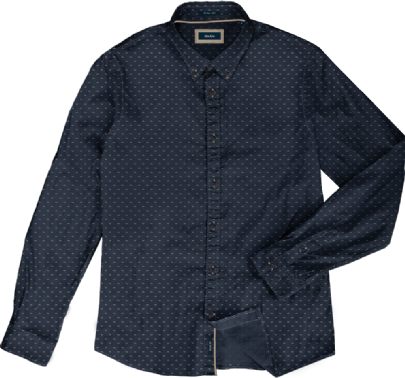 Ανδρικό πουκάμισο all over print σε χρώμα μπλέ σκούρο