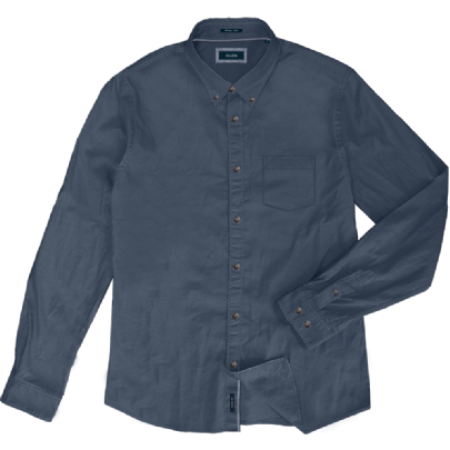 Ανδρικό μονόχρωμο πουκάμισο με τσέπη στο στήθος σε χρώμα μπλέ σκούρο